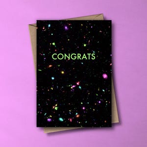 Hubble Ultra Deep Field Celebration Card Large | A4 Size | Geeky Space STEM Congratulations Card | With Envelope