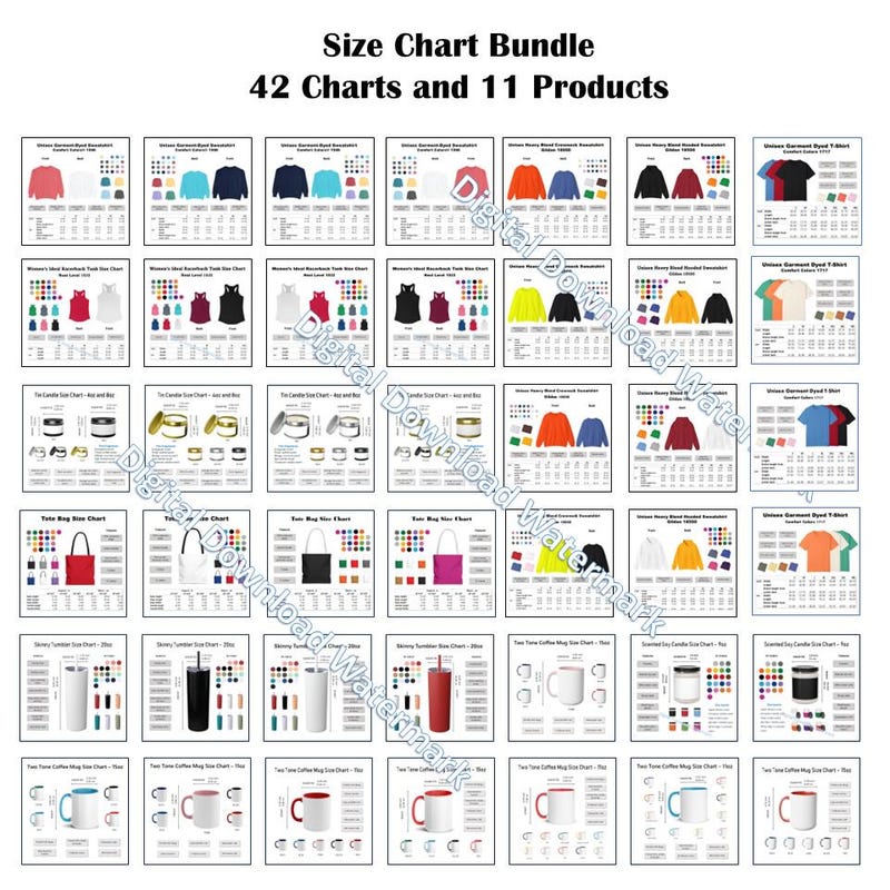 Dtf Size Chart Etsy