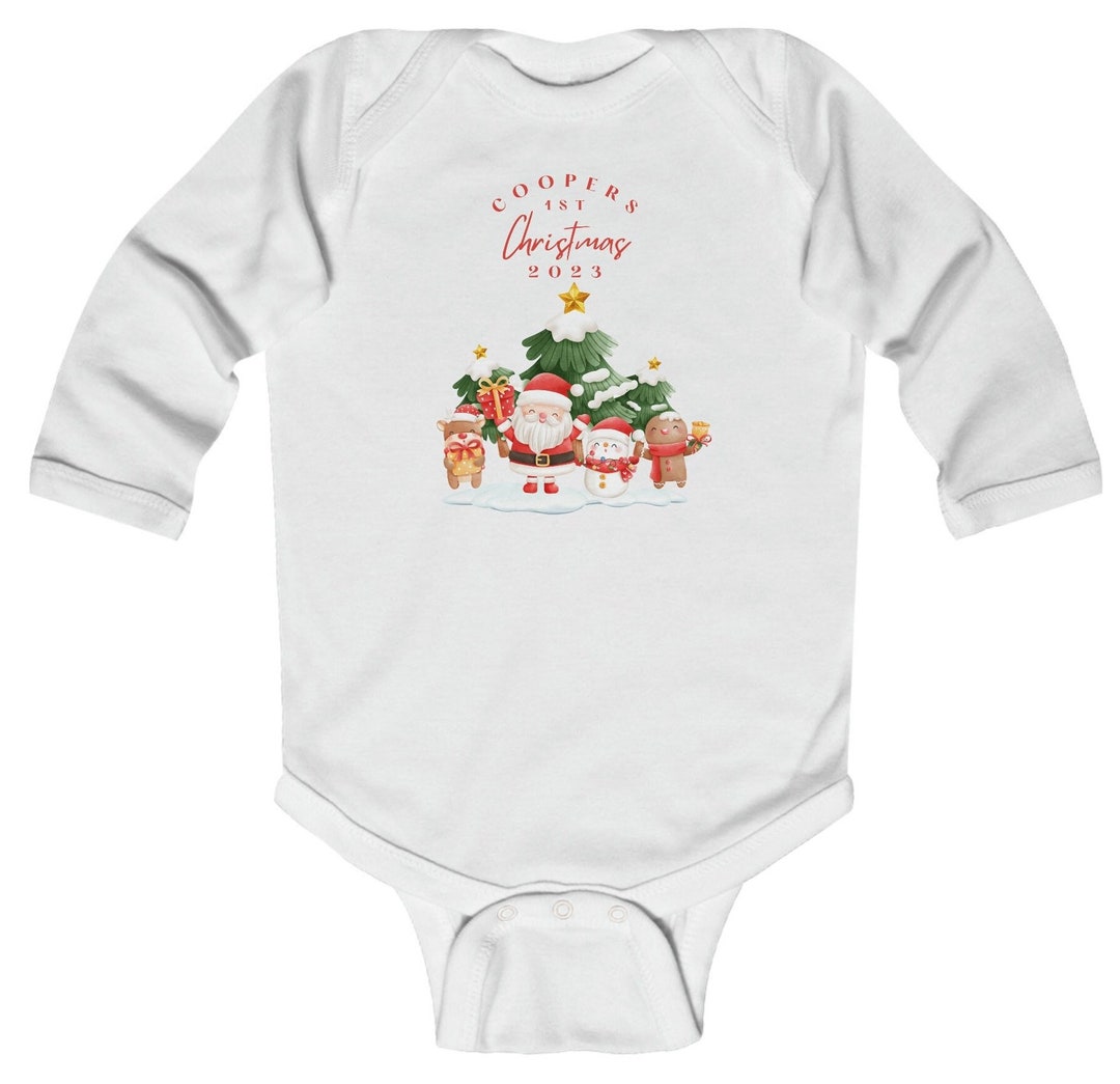 Personalized Baby's First Christmas Long Sleeve, Babies 1st Xmas
