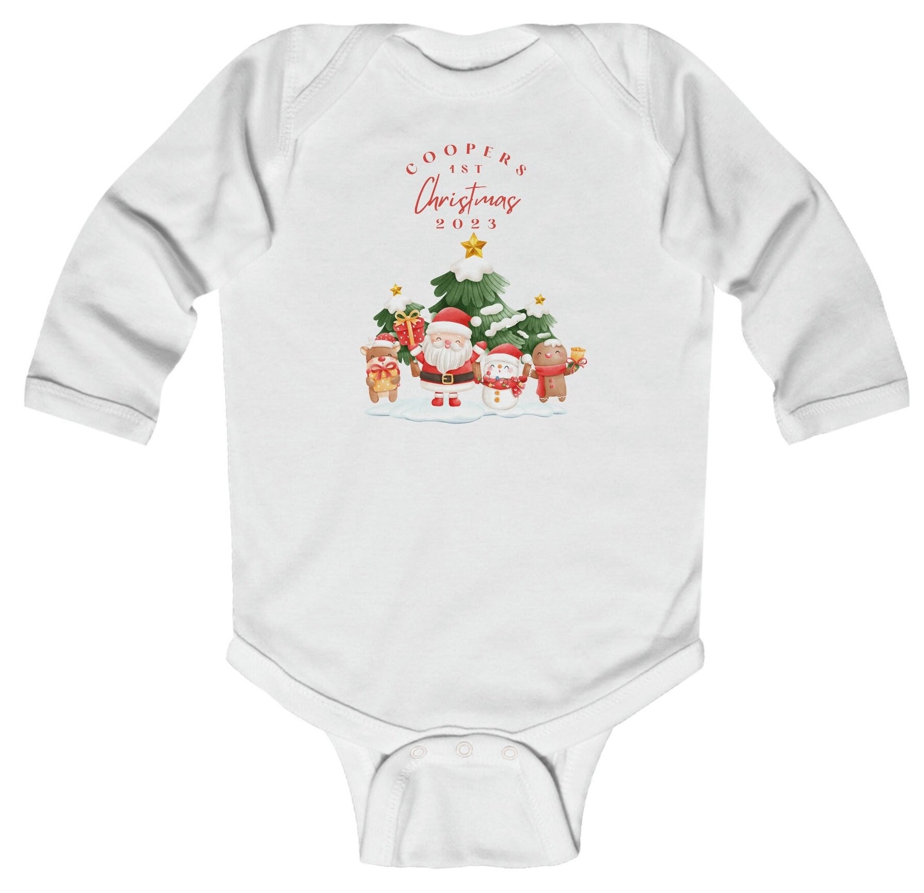 Personalized Baby's First Christmas Long Sleeve, Babies 1st Xmas