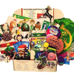 Personalized Christmas countdown advent calendar for kids, kids Christmas advent gift box fillers, kids holiday advent mystery gift box