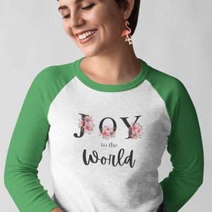 Joy To The World 3\4 Sleeve Baseball Tee