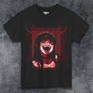 KILLER LOVE Anime T-Shirt | Horrorcore Metal Graphic Tee | Demon Girl Aesthetic T-Shirt| Unfortunate Doll Dark Streetwear