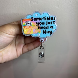 Sometimes You Just Need a Nug Badge Reel – Funny Chicken Nugget ID Holder for Nurses, Teachers & Office Staff