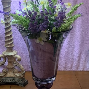 Large Hand-Blown Amethyst Art Glass Vase