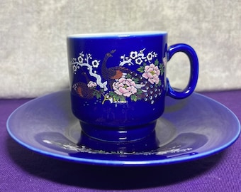 Mini Japanese Cobalt teacup and saucer
