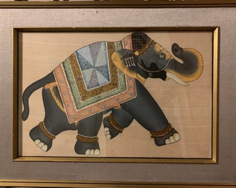 Elephant Painted on Silk