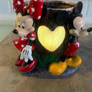 Disney Mickey and Minnie Solar Garden Planter Indoor or Outdoor