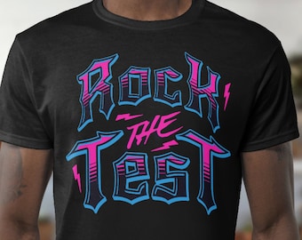 Rock The Test PNG: Motivational Student Teacher Design (Digital Download)