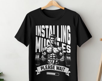 Installing Muscles Please Wait PNG SVG: Funny Gym Workout Design (Digital Download)