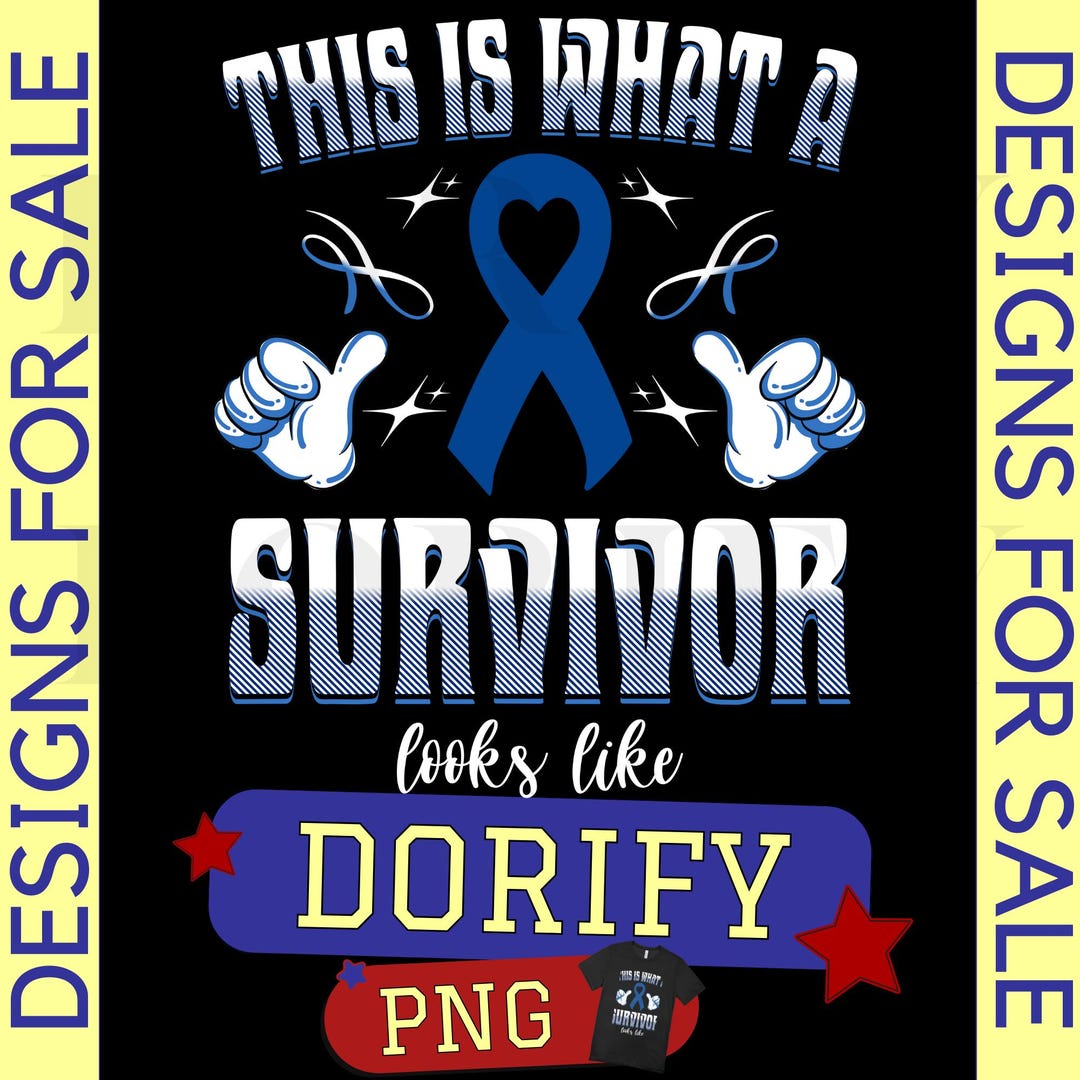 Colon Cancer Awareness Design: Blue Ribbon Survivor PNG SVG (digital ...
