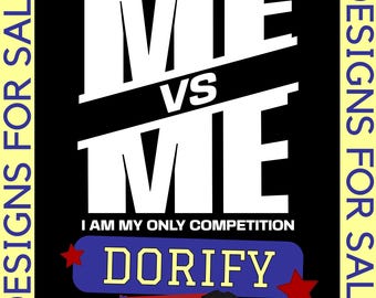 Me vs Me Motivational Gym Quote Design (PNG and SVG Digital File)