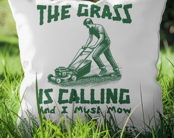 The Grass Is Calling PNG SVG: Funny Lawn Mower Design (Digital Download)