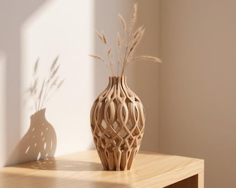 Vase Terra Acorn  – Sculptural 3D Printed Decor | Minimalist Nature-Inspired Home Accent