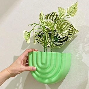 Modern Wall Planter (No Drainage) - 3D Printed Vertical Garden for Indoor Plants Unique Wall-Mounted Pot for Succulents, Herbs  & Home Decor