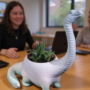 Dinosaur Planter – 3D Printed Desk Planter for Succulents | Home Décor Gift