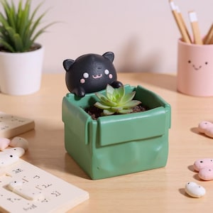 Cat planter pot – Adorable Cat Planter for Succulents | Cat Lover Gift
