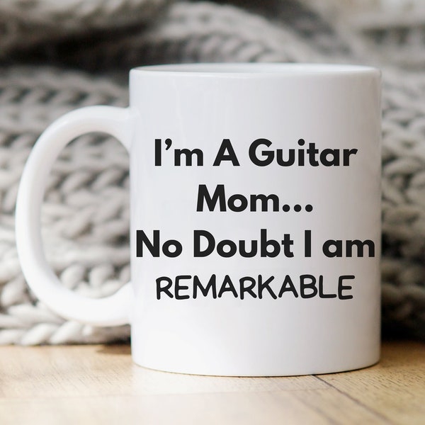 Guitar Mom Mug, Gift Ideas For Guitar Players, Mom, Music Lovers, Mother's Day, Christmas, Birthday, Just Because Drinkware Novelty Gift Cup