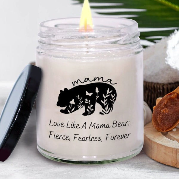 Love Like a Mama Bear Candle, Gift Ideas For Moms, Grandmas, Mothers Day, Birthday, Novelty Gift Cup