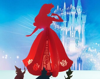 Aurora Inspired Princess Lantern Nightlight Paper Cut Lightbox Cricut SVG file Template