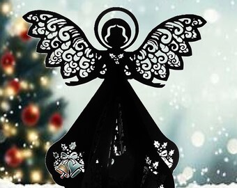 Christmas Bell Angel Christmas Lantern Paper Cut  Lightbox Cricut SVG Cut file