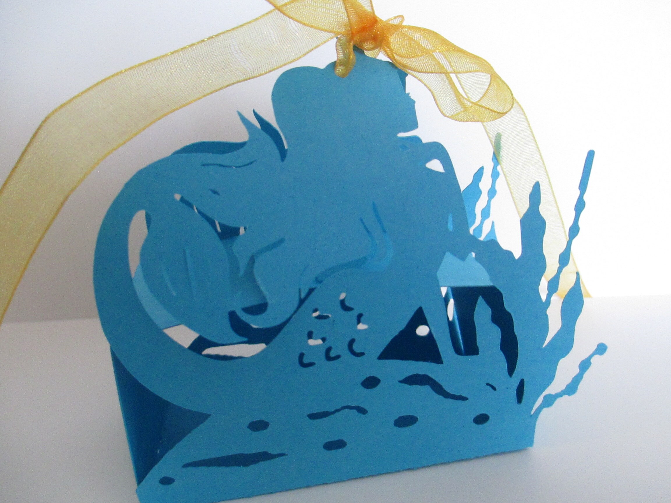 Mermaid Treat Box Paper Cut Cricut SVG File Template - Etsy