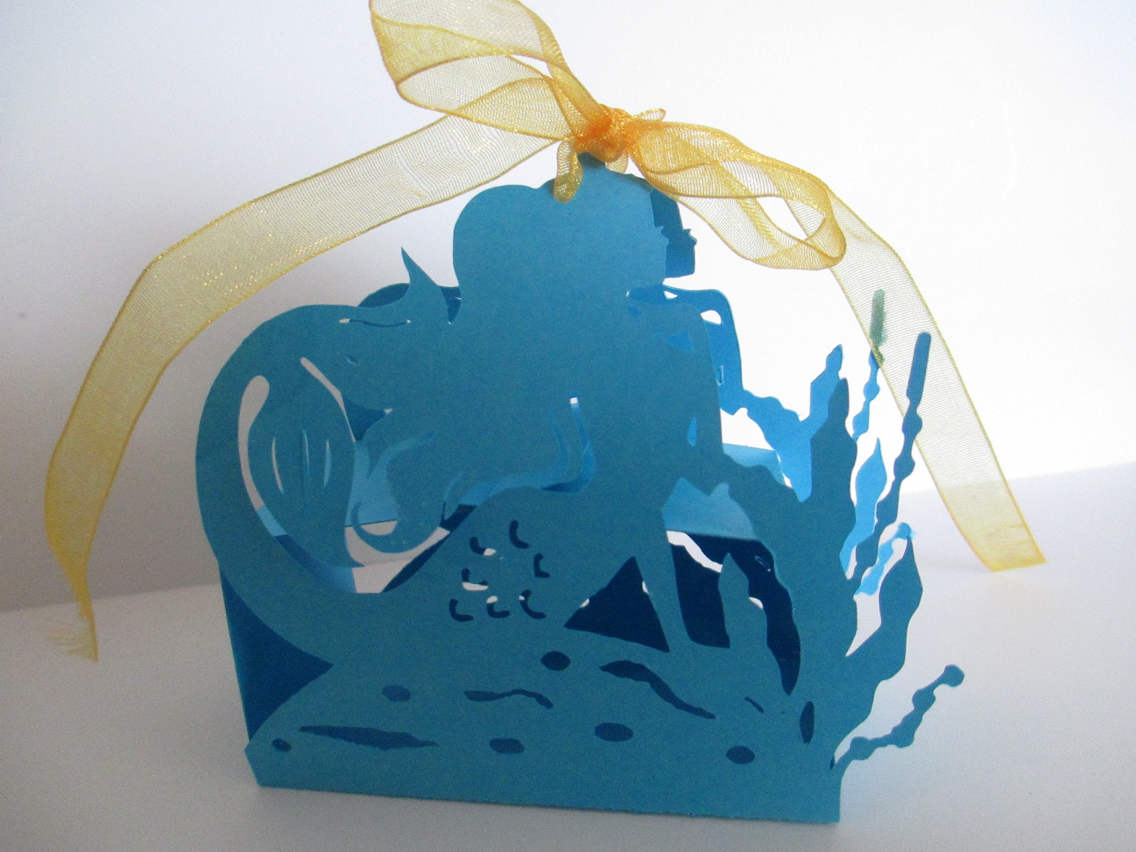 Mermaid Treat Box Paper Cut Cricut SVG File Template - Etsy