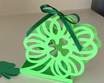 Shamrock Treat Box Paper Cut Cricut SVG file Template
