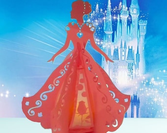 Princess Lantern Nightlight Paper Cut Lightbox Cricut SVG file Template