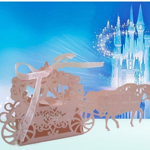 Carruaje y caballo Treat Box Paper Cut Cricut SVG plantilla de archivo