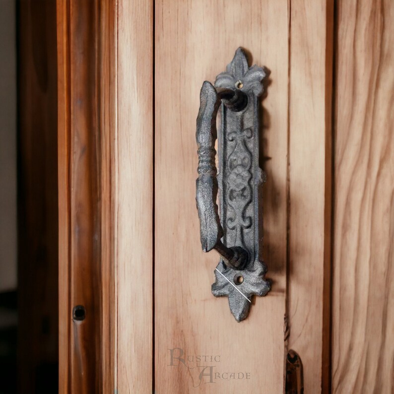 Brown Cast Iron Antique Door Gate Handles 6-Pack Antique Cast Iron