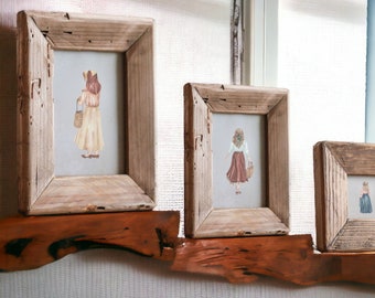 Rustic Hand Carved Aged Natural Wood Picture Frames, Handmade Decorative Photo frames, Rustic Carved Wooden Decor, Hand Carved Wood Gift