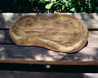 Rustic Wood Bowl, Handmade Decorative Fruit Bowl, Rustic Carved Wooden Decor, Hand Carved Large Wooden Bowl, Indian Wooden Bowl Gift For Mum