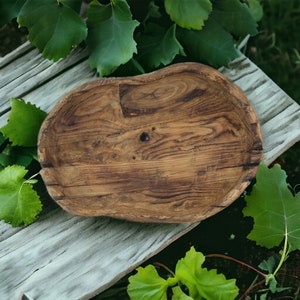 Hand Carved Wooden Bowl Rustic, Handmade Decorative Fruit Bowl, Rustic Carved Wooden Decor, Hand Carved Rustic Wood Tray Gift For Mum