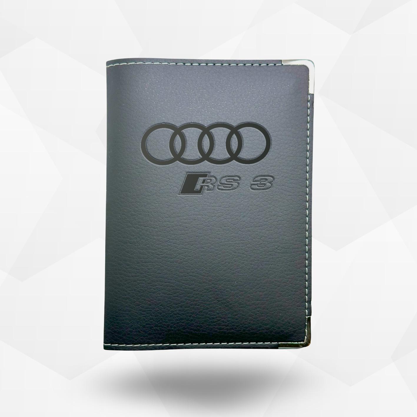 Porte Carte Grise Audi RS3 Neuf - En Simili Cuir Noir, édition Limitée, Léger Et Imperméable