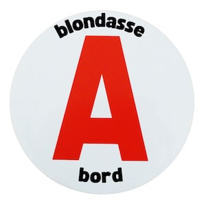 Blonde schijf A op bord - Magnetische sticker