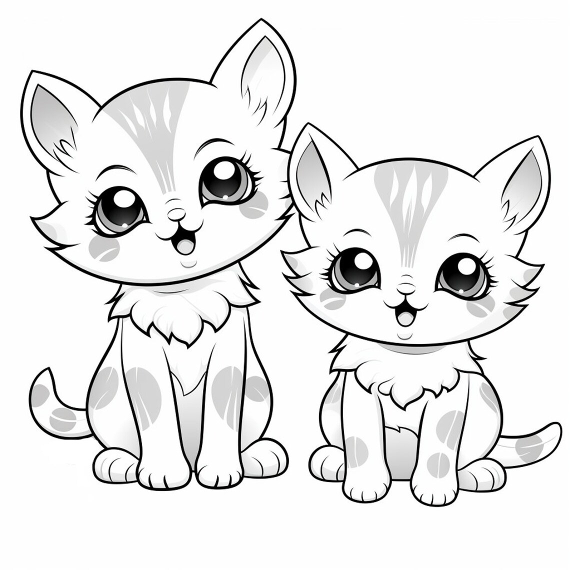 Kitten Coloring Pages for Kids - Etsy