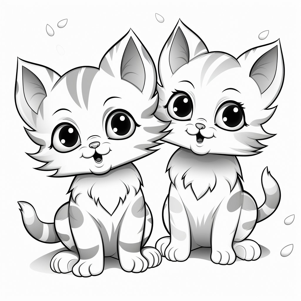 Kitten Coloring Pages for Kids - Etsy