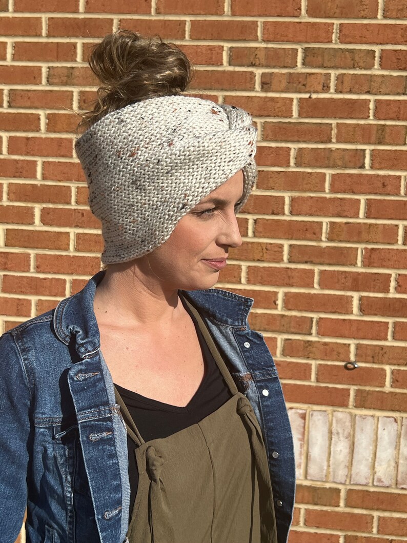 Oversized Knit Head Warmer With Twist - Etsy