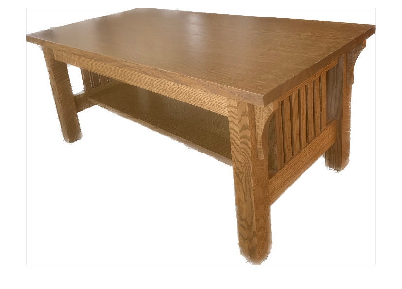 Mission Style Quarter Sawn Solid Oak Coffee Table - Etsy