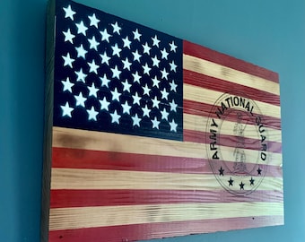 Rustic Wooden American Flag