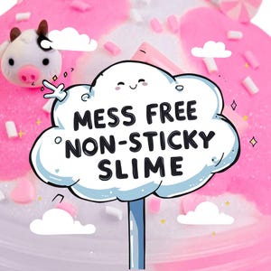 Pink Cow Cloud Slime – Pink Sugar Scented, Cow & Heart Charms image 4