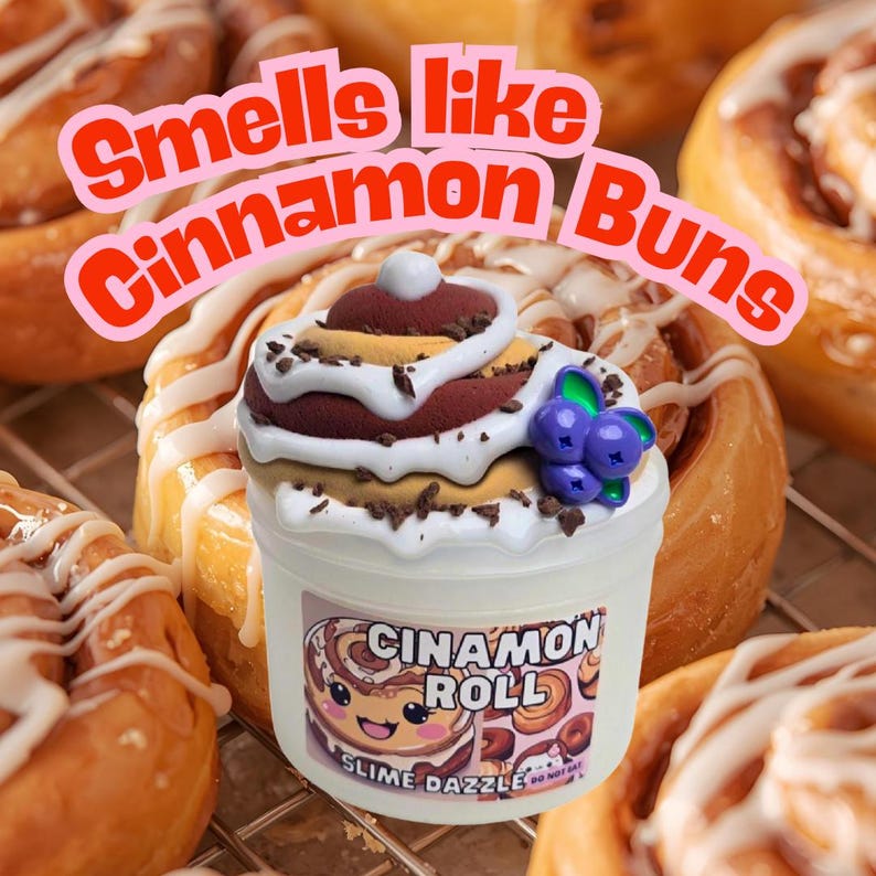 Cinnamon Roll Butter Slime Kit: DIY Scented Slime with Charm image 4