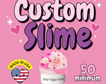 Custom Slime Bulk Party Favors Personalized Slime with Logo Bulk Slime 50-1000 Business Promo Gifts, Event Favors, Kids Party Slime