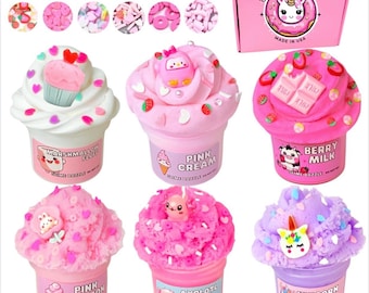 Slime Sampler Set 6 Butter & Cloud Slimes with Sprinkles Non Sticky Slime Set