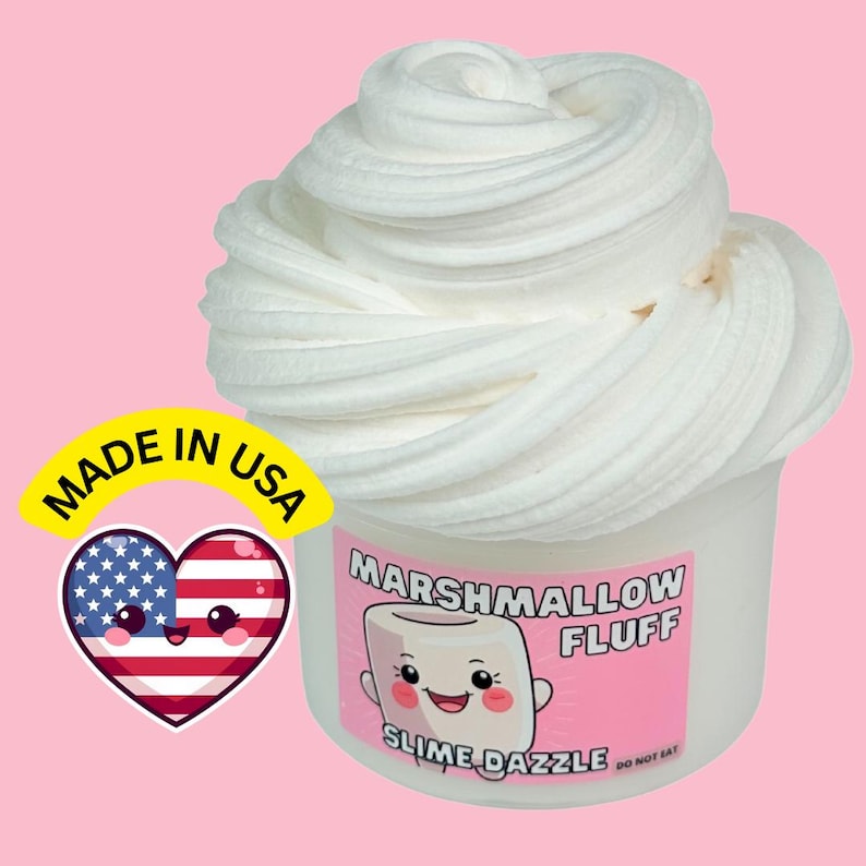 Fluffy Marshmallow Butter Slime: Vanilla Scented, Non-Sticky Beginner Slime image 5