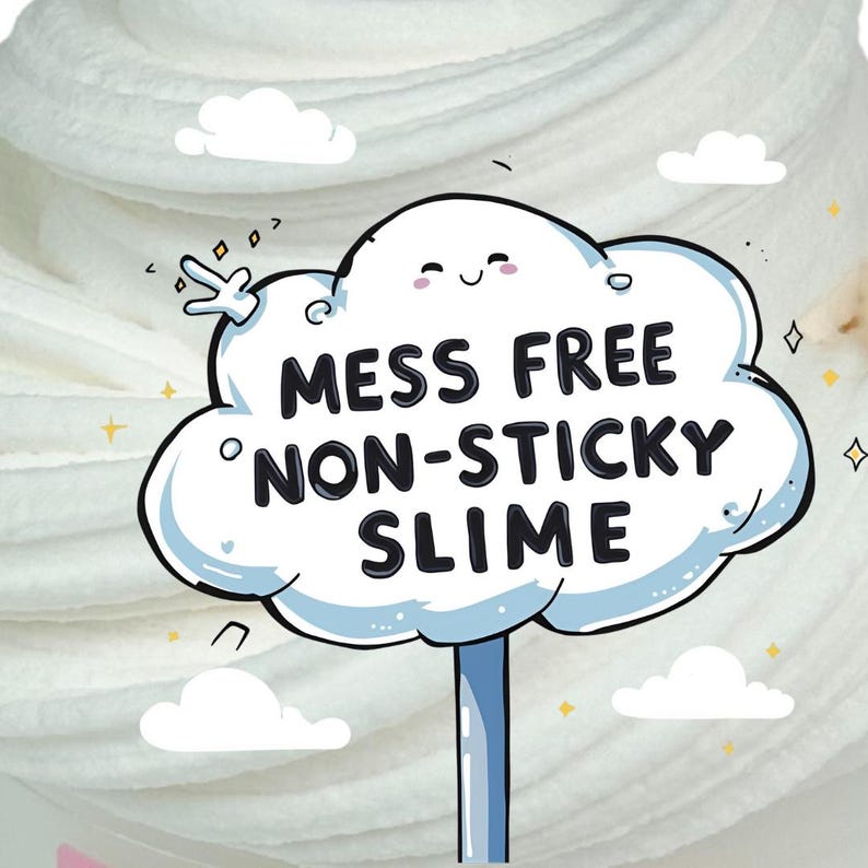 Fluffy Marshmallow Butter Slime: Vanilla Scented, Non-Sticky Beginner Slime image 4