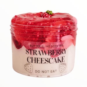 Strawberry Cheesecake DIY Floam Slime -  Buttery Floam Slime Set with Strawberry Glaze (10oz Total) – Strawberry Cheesecake Scent