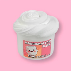 Butter Fluffy Marshmallow Slime – White Non-Sticky Inflatable Snow Butter Slime – Marshmallow Vanilla Scented Beginner Slime