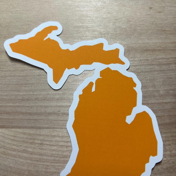 Michigan State Sticker: Waterproof Road Trip Scrapbook Decal